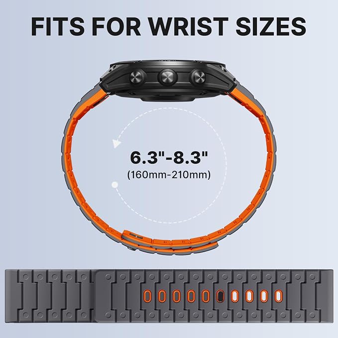 Bandletic Compatible with Garmin Fenix 8 51mm 7X 6X 5X Watch Band - 26mm Quick Fit Magnetic Silicone Strap for Fenix 7X 6X Pro/5X Plus/3/3 HR/Instinct 2X Solar 3 50mm /Enduro/Quatix/Tactix/Epix Pro 2