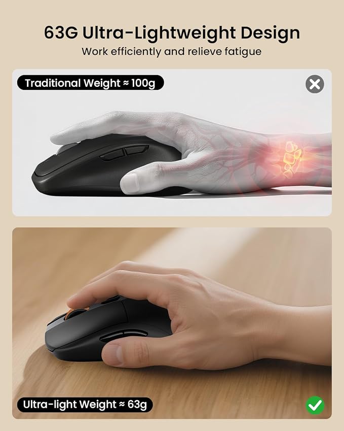 ProtoArc KM310 Mechanical Keyboard and Mouse, Wireless Rechargeable Aluminum Keyboard Mouse, 2.4G+Dual Bluetooth, Linear Red Switches, Multi-Device, No Backlight, for Windows/Mac - Space Gray