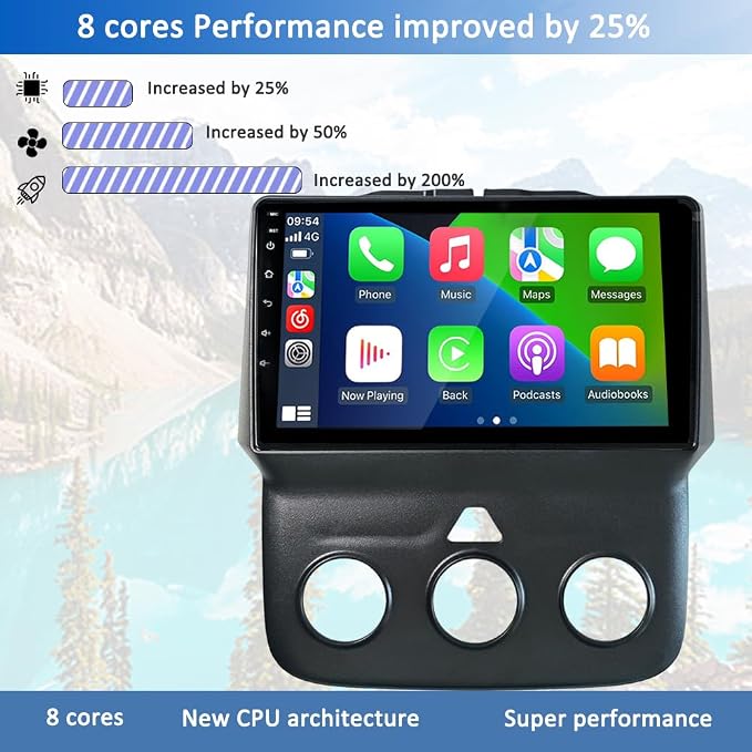 Upgrade 8 Core 4+64G Car Stereo Radio Replacement for 2013-2018 Dodge Ram 1500 2500 3500 with Wireless CarPlay/Android Auto, GPS, Bluetooth, Backup Camera AM/FM (New Android 15)