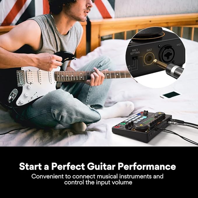 Audio Interface with XLR Condenser Microphone and Studio Microphone-Podcast Equipment-MAONO-MaonoCaster-All in One - with premium mic preamp for Podcast Recording, Streaming, Youtube, PC, Smartphone
