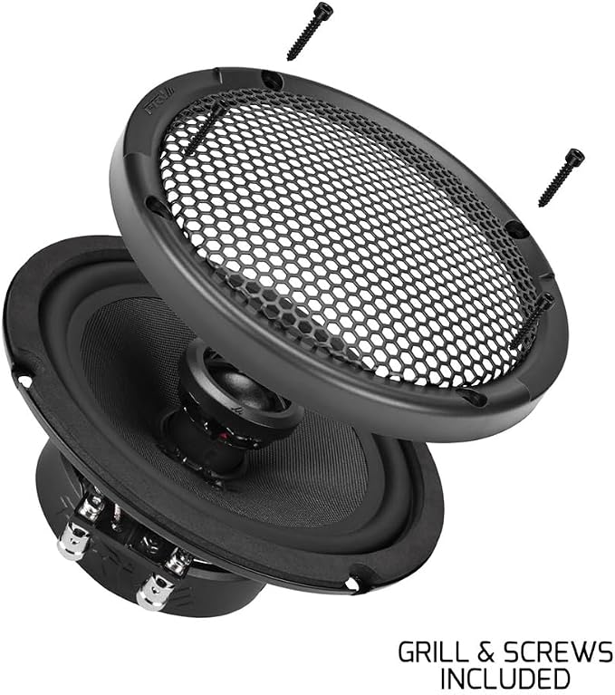 PRV AUDIO 6.5 Inch 2-Way Car Coaxial Speakers 160 Watts per Pair 4 Ohm RS65-CX, Premium Speaker Built-in Neodymium Tweeters with Grill Included - Great for Car Stereo Sound System (Pair)