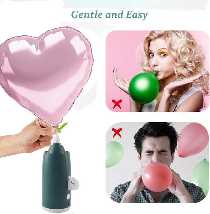 Electric Magic Balloon Pump, Electric Air Inflator Party Air Blower Pump with 1 Nozzle 1 Balloon Cutter and 10 Pcs Long Balloons,Great for Twisty Curly Balloon, Foil Balloons