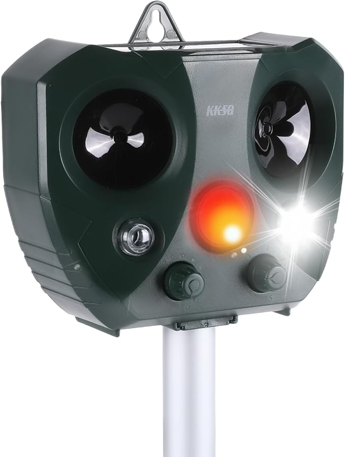 2026 Repellent Solar Powered, Waterproof Motion-Activated Deterrent Repel Deer Cat Dog Bird Rabbit Squirrels Raccoon Skunk Coyote with Flash Lights for Garden Yard Farm