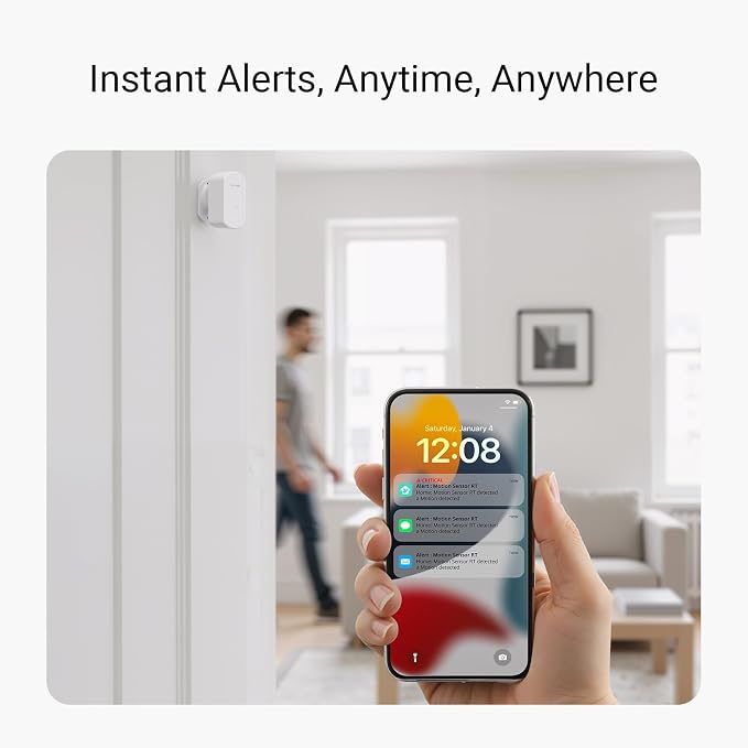 YoLink Indoor Motion Sensor RT, Radar Technology, Long Range, 2-Year Battery Life, Adjustable Sensitivity, Real-Time Alerts, Alarm Suppression, Alert Hold, No-Motion Detection, Hub Required YS7806