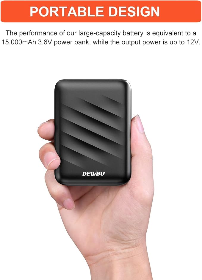 DEWBU Power Bank 12V Battery with Intelligent Led Display Battery Charger for Heated Jacket, Outdoor Electric Heating Coat, iPhone, iPad, Samsung Galaxy, Android, and Other Smart Device