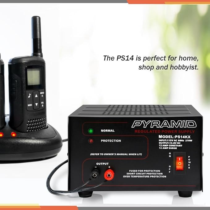 Universal Compact Bench Power Supply - 12 Amp Linear Regulated Home Lab Benchtop AC-to-DC 12V Converter