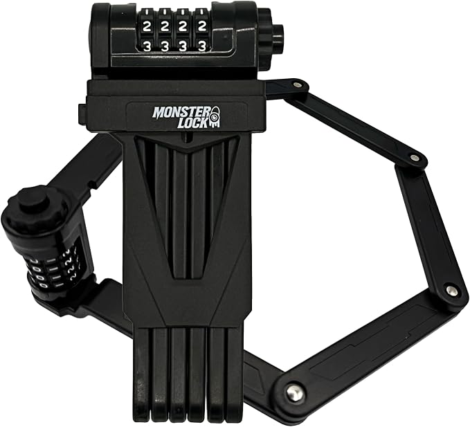 Monster Folding Bike Lock – Heavy-Duty Anti-Theft Hardened Steel, Rust-Proof, Foldable Compact High-Security Lock for Bicycle, Scooter & Motorcycle