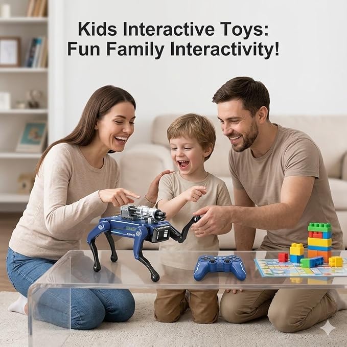 Robot Dog Toy for Kids, Interactive Smart Robotic Puppy with Voice & Remote Control, Programmable AI Pet 30+ Actions, Music & Dance, Soft Bullet Shooting, STEM Educational Birthday Gift Boys Girls