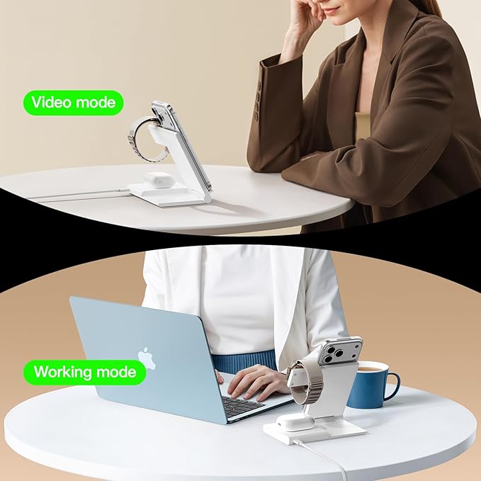 New Travel Portable Wireless Charger: for Apple Charging Station 3 in 1 Charger Stand Multiple Devices for Apple - iPhone 17 16 15 14 Pro Max 13 12 11 - Watch 2-11 SE Ultra Series - Airpods 4 3 2 Pro