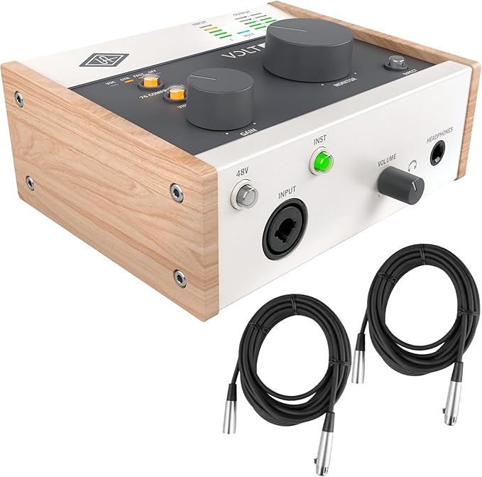 Universal Audio Volt 176 USB Recording Studio Audio Interface - Bundle with 2 XLR Cables