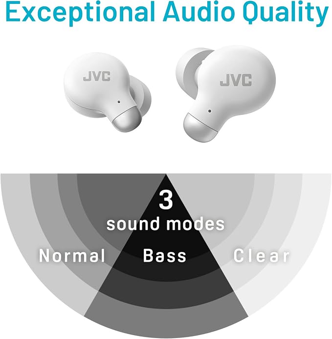 JVC Active Noise Cancelling True Wireless Earbuds - Bluetooth 5.3 with ANC - Comfortable Fit with S/M/L Silicon & Memory Foam Earpieces - IPX4 Water Resistant - 28 Hrs Playback - Compact Charging Case