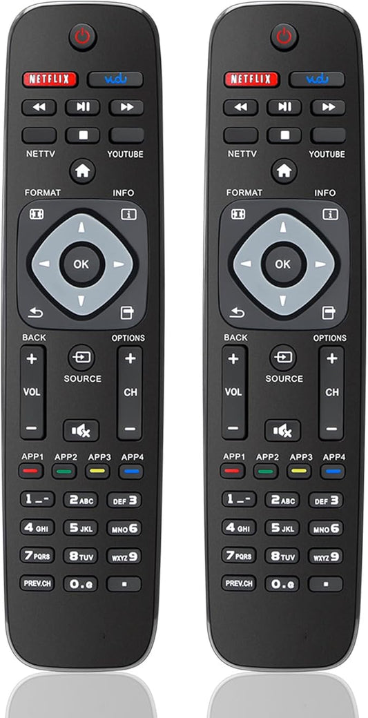 (2-Pack) for Philips TV Remote Replacement, Compatible with All Philips LED/LCD/HDTV/UHD Smart TVs (NH500UP)
