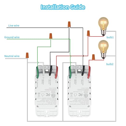 Smart Light Switch 2 Gang(Button), Double Smart WiFi Light Switches, Smart Switch Compatible with Alexa and Google Home, Remote Control Light Switch，Neutral Wire Needed，No hub Required