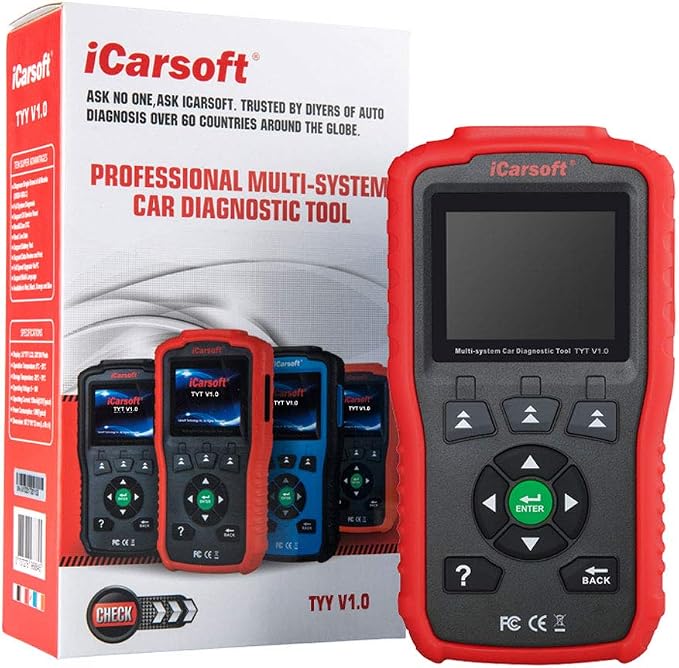 iCarsoft Auto Diagnostic Scanner TYT V1.0 for Toyota/Lexus/Scion/Isuzu, ABS, SRS, Oil Service Reset ect (Red)