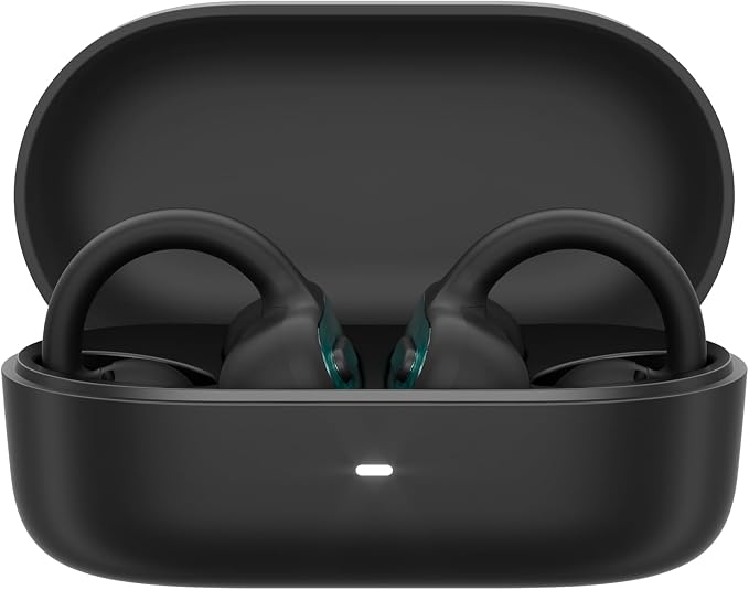 Lenovo Open Ear Clip On Earbuds X500 Bluetooth 6.0 Wireless Earbuds with 11 mm Drivers, Open Ear Ergonomic Design, Dual Device Connectivity, Built in Mic, Fast Charge, Black