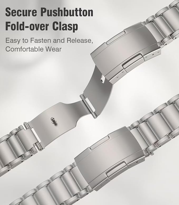 Titanium Band Replacement Compatible with Apple Watch Band Ultra 3 Ultra 2/Ultra 49mm,iWatch Series 11/10 46mm,9/8/7 45mm,SE3/SE2/SE/6/5/4 44mm,3/2/1 42mm, Anti-Scratch, Natural Titanium
