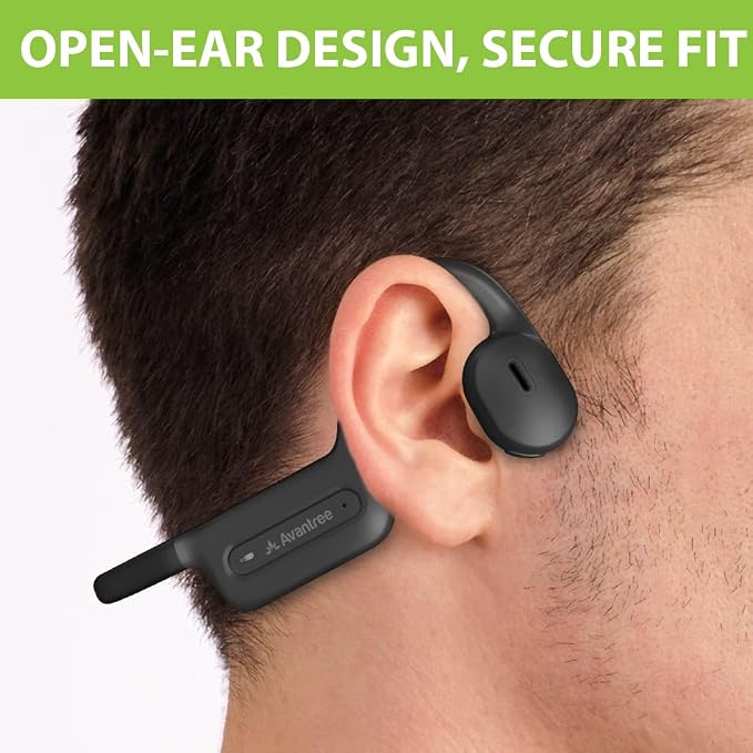 Avantree Medley Air - Wireless Earbuds for TV Listening with Clear Dialogue, Open-Ear Design for Surrounding Awareness, Bluetooth Transmitter & Headphones Charging Dock 2 in 1, Soundbar Passthrough