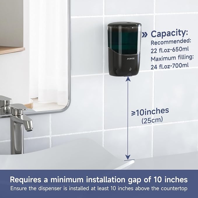 AIKE Automatic Commercial Soap Dispenser and Wall Mount Paper Towel Dispenser Bundle, Model AK1216& AK5180 Black