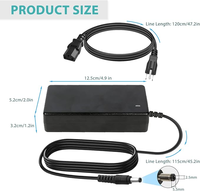 2 Pack HZHFCB 24V 6A 144W Power Supply Adapter AC Power Adapter Supply AC/DC Adapter 100V~240V AC to DC Converter for 5050 3528 LED Strip Light 3D Printer CCTV Camera LCD Monitor