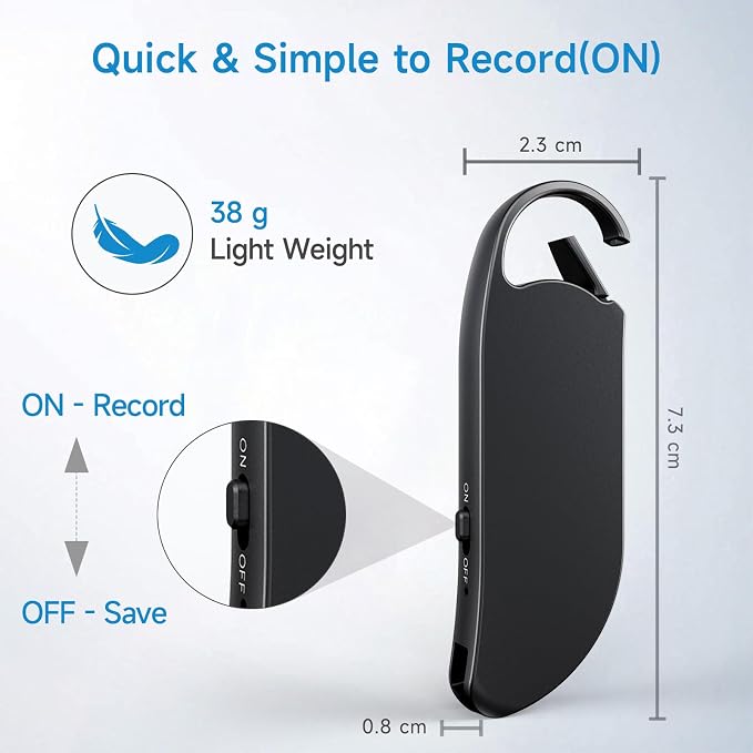 Digital Voice Recorder, XIXITPY 32GB (2000 Hours) Voice Recorder with AI Noise Reduction, Portable Voice Activated Recorder for Work Lecture Meeting Interview Class