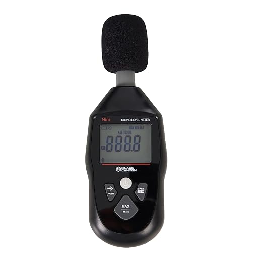 BLACK CANYON Sound Level Meter – Digital DB Meter, Sound Decibel Meter, Decibel Reader, Noise Decibel Reader, 30–130dB, 30Hz–8kHz, A-Weighting,Auto Power-Off, LCD Display (Sleek Black)
