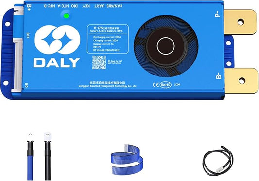 DALY Smart Active Balance BMS 200A 24V-60V 8S-17S Built-in Bluetooth with RS485 CAN PCB Battery Protection Board for Li-ion LifePO4 LTO Battery Pack