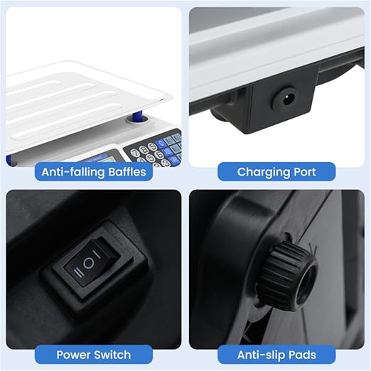 66lb/30kg Digital Produce Scale: 0.01lb/5g Precision, Dual Backlit LCD, Detachable Stainless Steel Platform Scale, Price Computing Postal Shipping Scale for Packages,Business,Luggage,Warehouse,Home