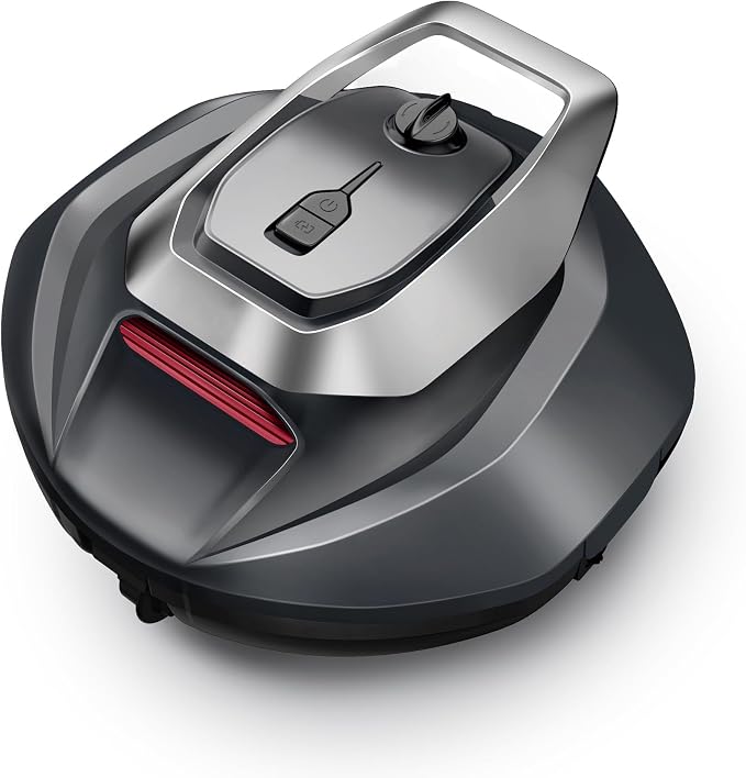 Robotic Pool Cleaner, Pool Vacuum for Above & In-Ground Pool, Dual-Motor Suction, 90Mins Runtime Automatic Self-Parking, 2.5h Fast Charging, Up to 850 Sq.ft (Crimson)