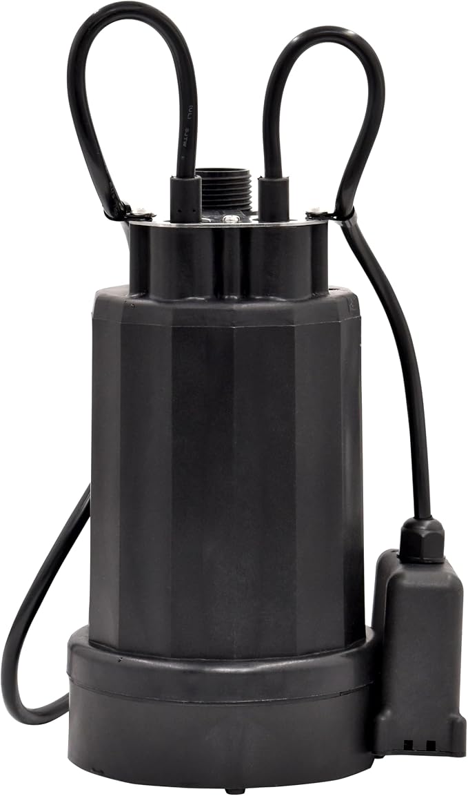 Superior Pump 91246 1800GPH Thermoplastic Automatic Utility Pump, 1/4 HP