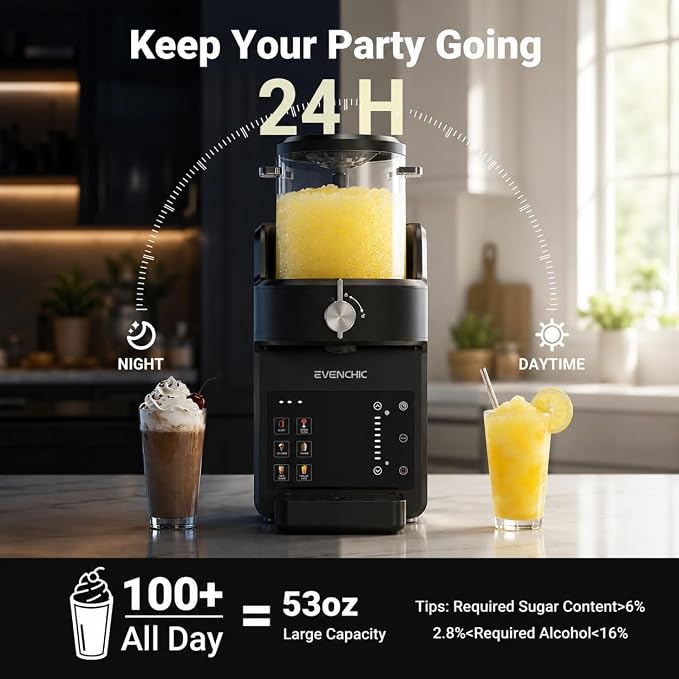 Slushie Machine, Slushie & Soft Serve Ice Cream Make for Home, No Ice Needed with Rapid Chill & Temperature Control, Multi-function for Frozen Drink, Milk Shake, Margaritas, Frappé