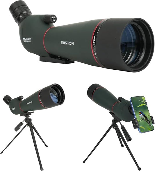 20-60x80 Spotting Scope - Spotting Scopes with Tripod Phone Holder, BAK4 FMC Waterproof Spotter Scope for Bird Watching, Target Shooting, Stargazing Dark Green