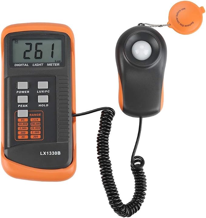 LX1330B Digital Luxmeter LCD Display Light Meter Lux Meter Photometer 0-200,000 Lux Testing Illuminometer