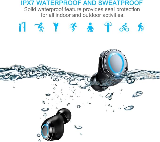Motast Wireless Earbuds, Bluetooth 5.3 Earbuds 140H Playtime Headphones HD Stereo Noise Cancelling Earphones in Ear with Mic, USB-C Charging Case, IP7 Waterproof Headset for Sports