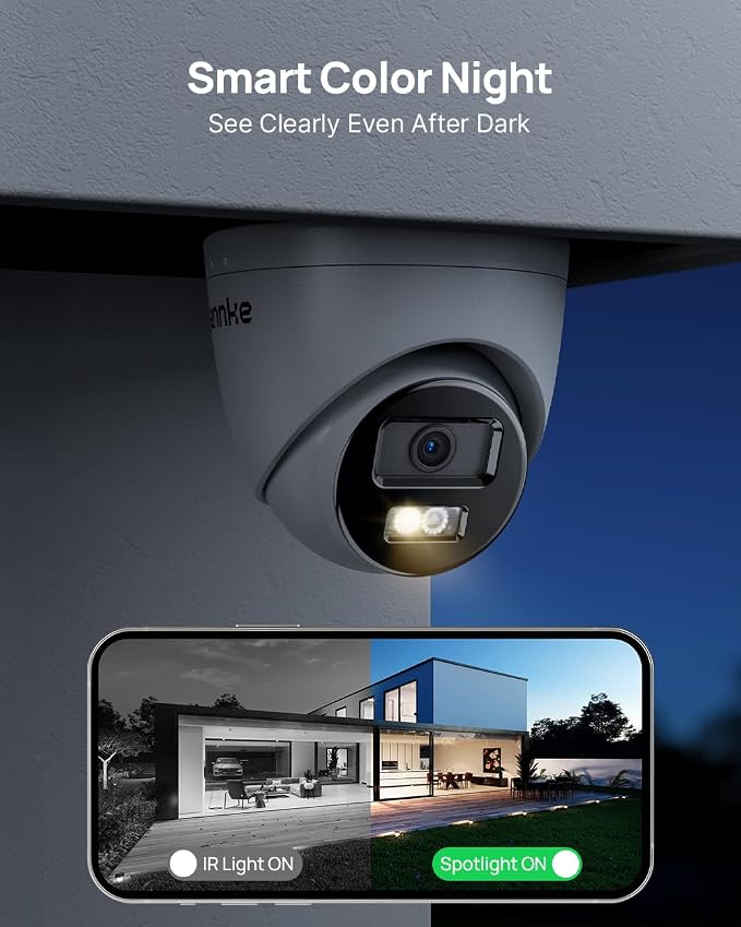 ANNKE C800 4K PoE Security Camera with AI Human/Vehicle Detection, IP Cam with Audio,Wide Angle, Remote Access, Spotlight Night Vision, IP67 Waterproof, H.265+, Support up to 512GB TF Card