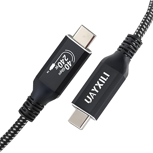 10FT USB 4 Cable for Thunderbolt 4 Cable with 240W Fast Charging,40Gbps Data Transfer and 8K@60Hz Video,USB4/USB-C Data Cable Compatible with Thunderbolt 4/3, iPhone15,MacBook SSD Latop