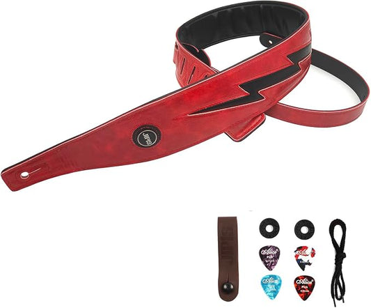 Handmade Retro Embossed Guitar Strap Super Soft Cowhide Leather Belt for Electric Acoustic Guitar Bass Guitarra Gig