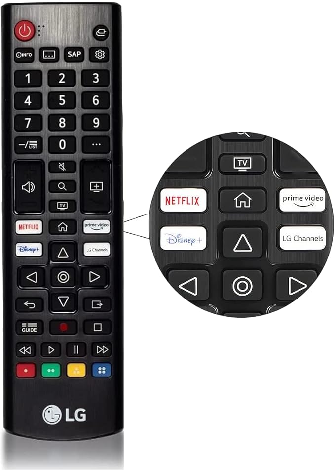 OEM Replacement Universal Remote Control AKB76037601/AKB76040302 fits All LG LED OLED LCD Webos 4K 8K UHD HDTV HDR Smart TV with Prime Video, Disney Plus, Netflix, LG Channels Shortcuts