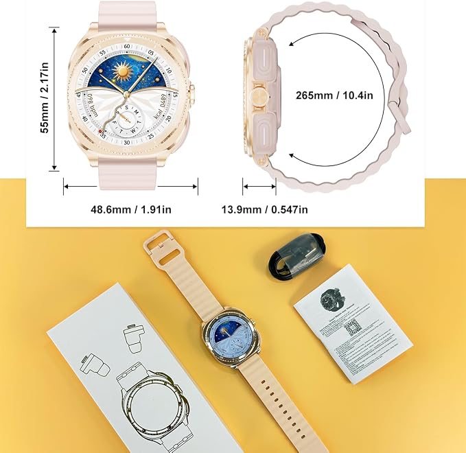 Smart Watch with Earbuds for Women&Wife Gift, 1.53” HD Display, Bluetooth Call, Music Control,Fitness Tracker, Step,Calories,Sleep Monitor,Heart Rate Monitor,Health Tracking,Android & iOS