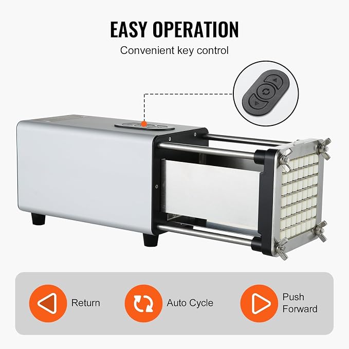 VEVOR Electric French Fry Cutter, Potato Slicer with 1/2-Inch and 3/8-Inch Stainless Steel Blades, Potato Cutter Chopper w/Anti-slip Feet, Great for Potato, French Fries, Cucumber, Vegetables, Carrot
