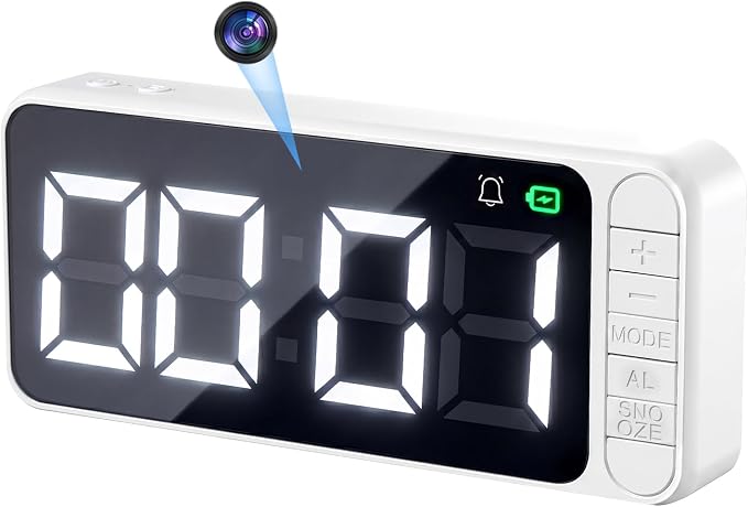 Hidden Camera Magnetic Clock 4K WiFi Indoor Camera, Small Nanny Cam with Long Battery Life, Motion Detection, Night Vision, and Remote Live Stream with App