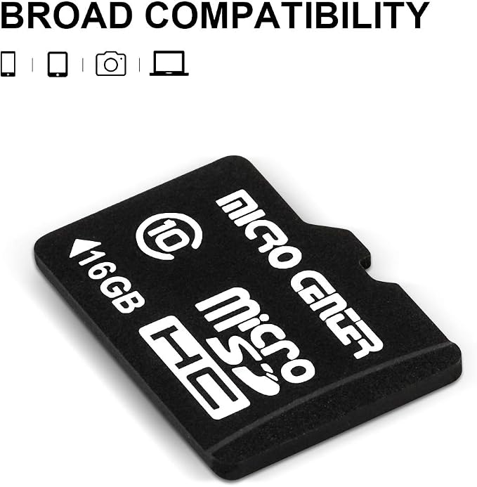 Micro Center 16GB Class 10 Micro SDHC Flash Memory Card with Adapter for Mobile Device Storage Phone, Tablet, Drone & Full HD Video Recording - 80MB/s UHS-I, C10, U1 (5 Pack)