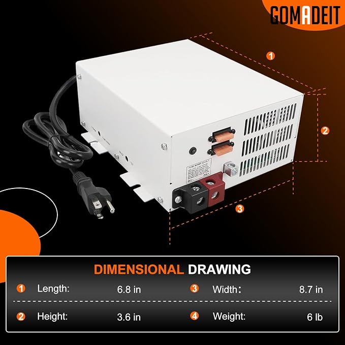 WF-9855 55 AMP RV Power Converter Replacement RV Trailer Camper 9800 Series Camper Inverter Converter - 110V AC to 12V DC