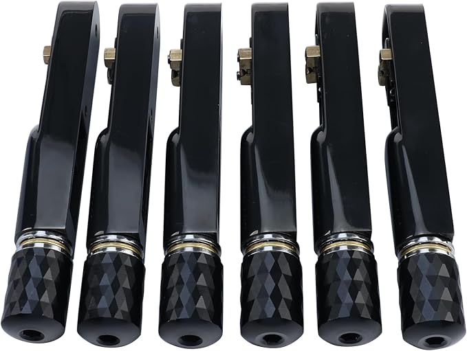 Pack of 6 Individual Single Tubular Fixed Bridge 6 String Electric Bass Bridge for Headless 6-string Bass Replacement Parts （Conductive Black）