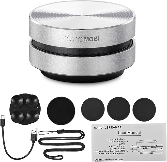 Wireless Mini Bone Conduction Speaker, Stereo Bass Sound Creative Portable Speaker Mini Size Music Player Built-in Mic Sound Box with Magnetic Adsorption Function