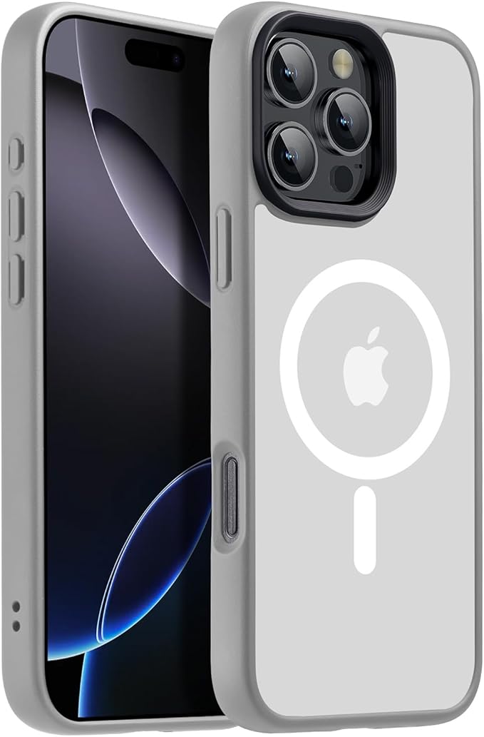 Strong Magnetic for iPhone 16 Pro Max case [10Ft Military-Grade Protection] Compatible with fit MagSafe Shockproof Slim Thin Cover case for iPhone 16 Pro Max 6.9 inch, Gray