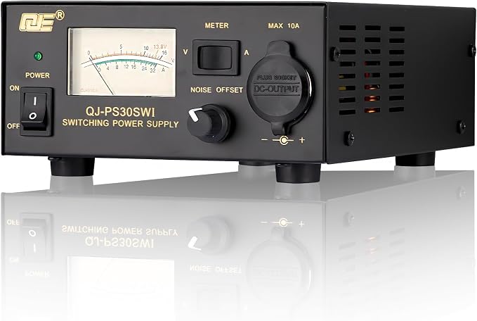 13.8V 30A DC Power Supply for Ham Radio,Regulated Bench Power Supply with Noise Offset,Analog Lab AC to DC Switching Converter,Cigarette Plug Socket,Powering CB VHF UHF HAM Amateur Radio