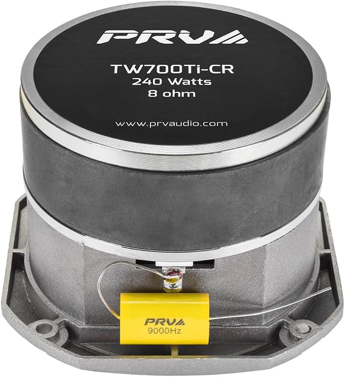 PRV AUDIO TW700Ti-CR 4 Inch Titanium Bullet Tweeter 240 Watts, 8 Ohm Chrome Super Tweeter, Built-in Capacitor Pro Audio High Frequency Driver (2 Tweeters)
