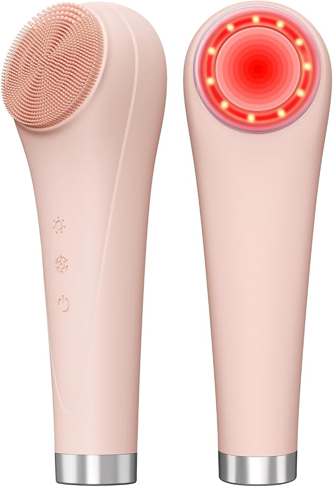 Facial Cleaning Brush, Facial Scrub Facial Scrub Brush, Men & Women Rechargeable Facial Electric Facial Scrub Cleansing Brush Pink