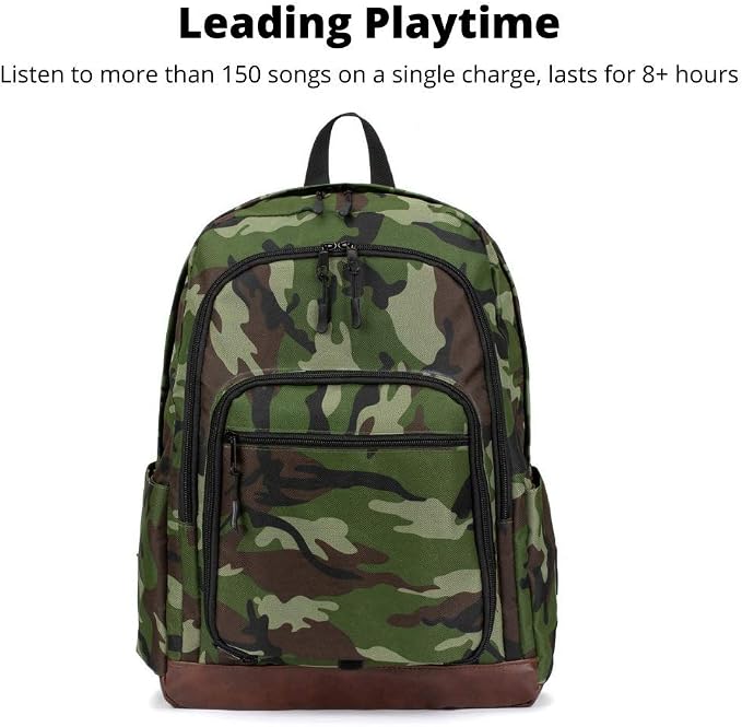 Super Real Bluetooth Speaker Backpack with 20-Watt Speakers & Subwoofer for Parties/Festivals/Beach/. Rechargeable, Works with iPhone & Android (Camouflage, Latest Premium Edition)