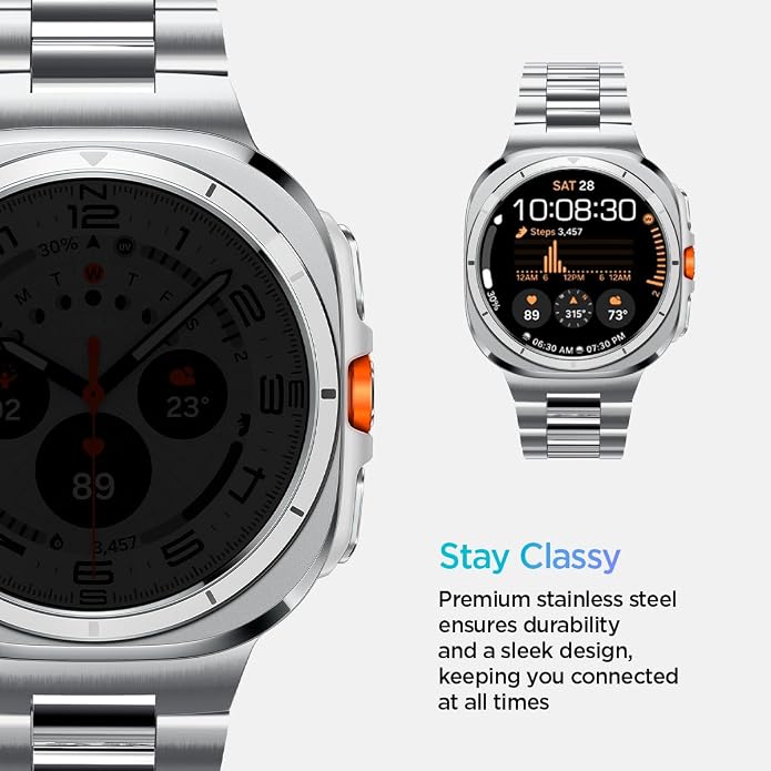 Spigen Modern Fit 316L Designed For Samsung Galaxy Watch Ultra Band 47mm (2025/2024) - Silver
